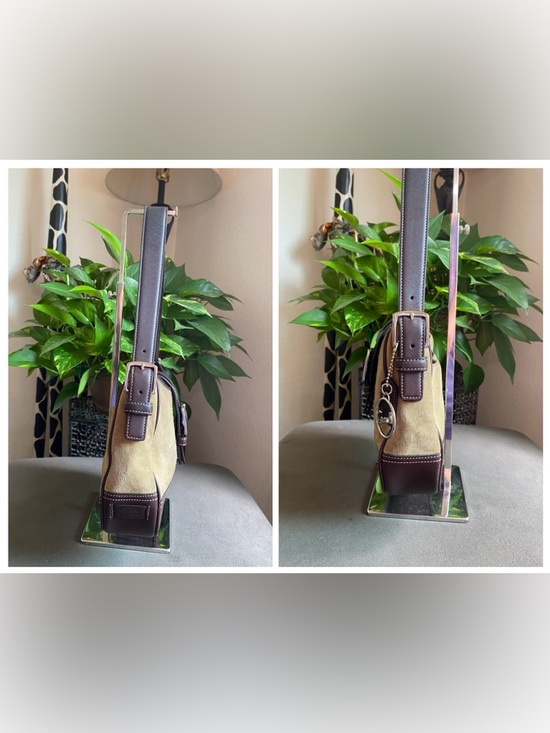 Vintage Coach Hampton Hobo Bag, Camel Suede, Brown Leather Trim, Style 7589 main image 3